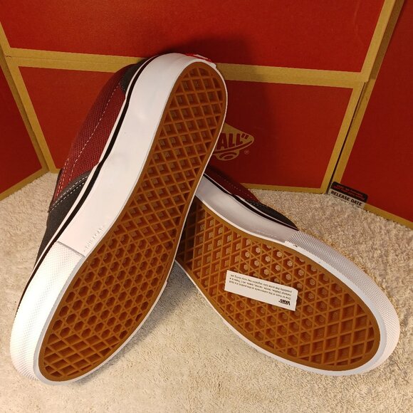 Vans Men's 7/Women's 8.5 Slip On Pro Suede Asphalt Pomegranate Black True White - Picture 3 of 12